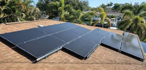 Rooftop solar installation on a residential Florida home