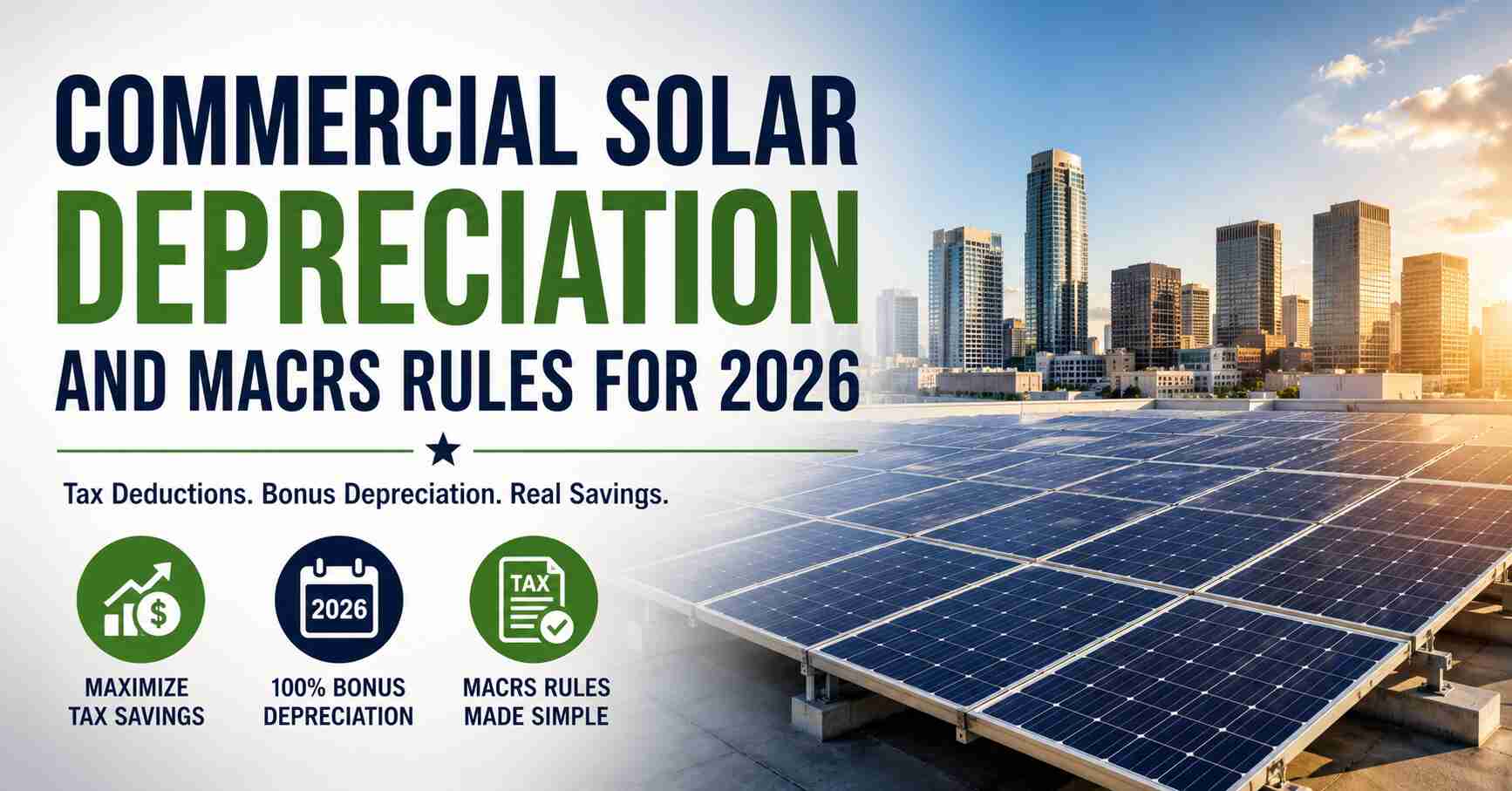 Commercial Solar Depreciation and MACRS Rules for 2026