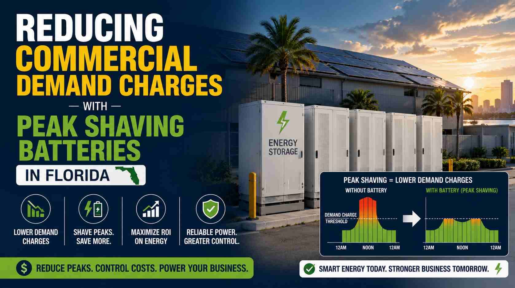 Reducing Commercial Demand Charges With Peak Shaving Batteries in Florida