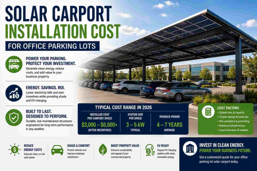Solar Carport Installation Cost for Office Parking Lots in Florida