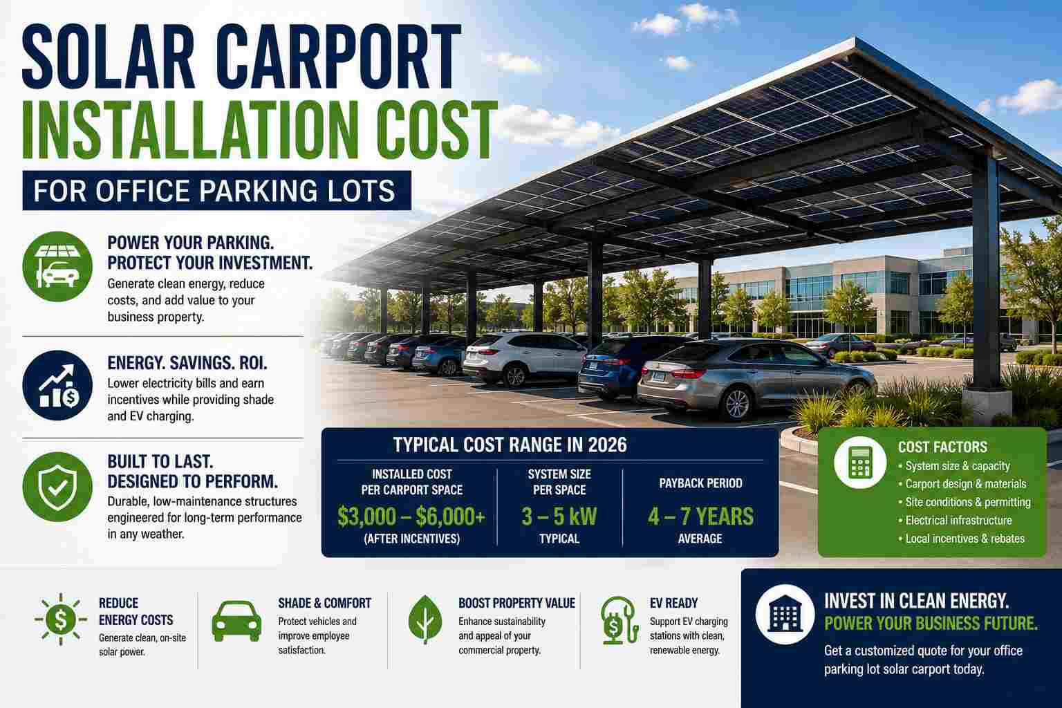 Solar Carport Installation Cost for Office Parking Lots in Florida
