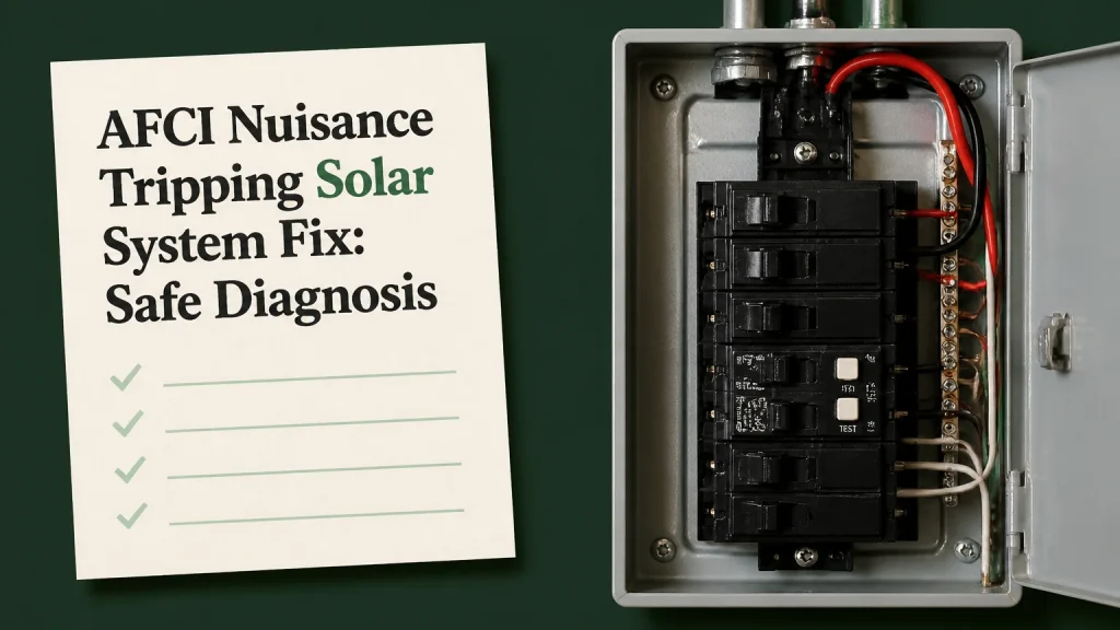 afci nuisance tripping solar system fix