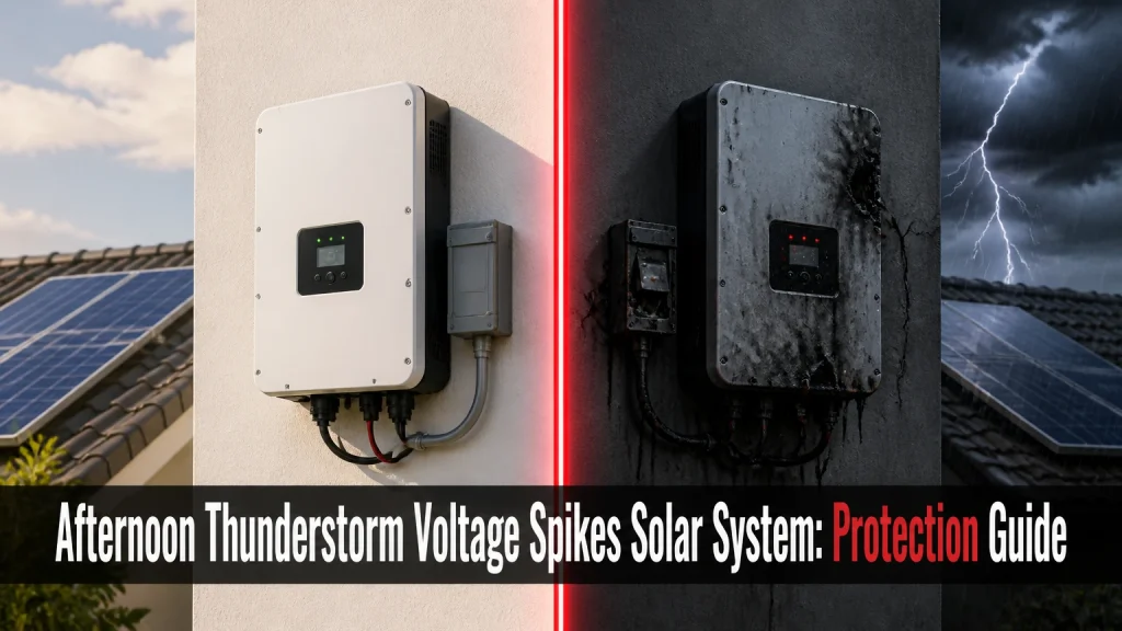 afternoon thunderstorm voltage spikes solar system