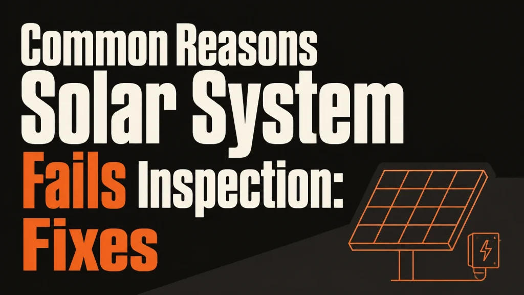 common reasons solar system fails inspection
