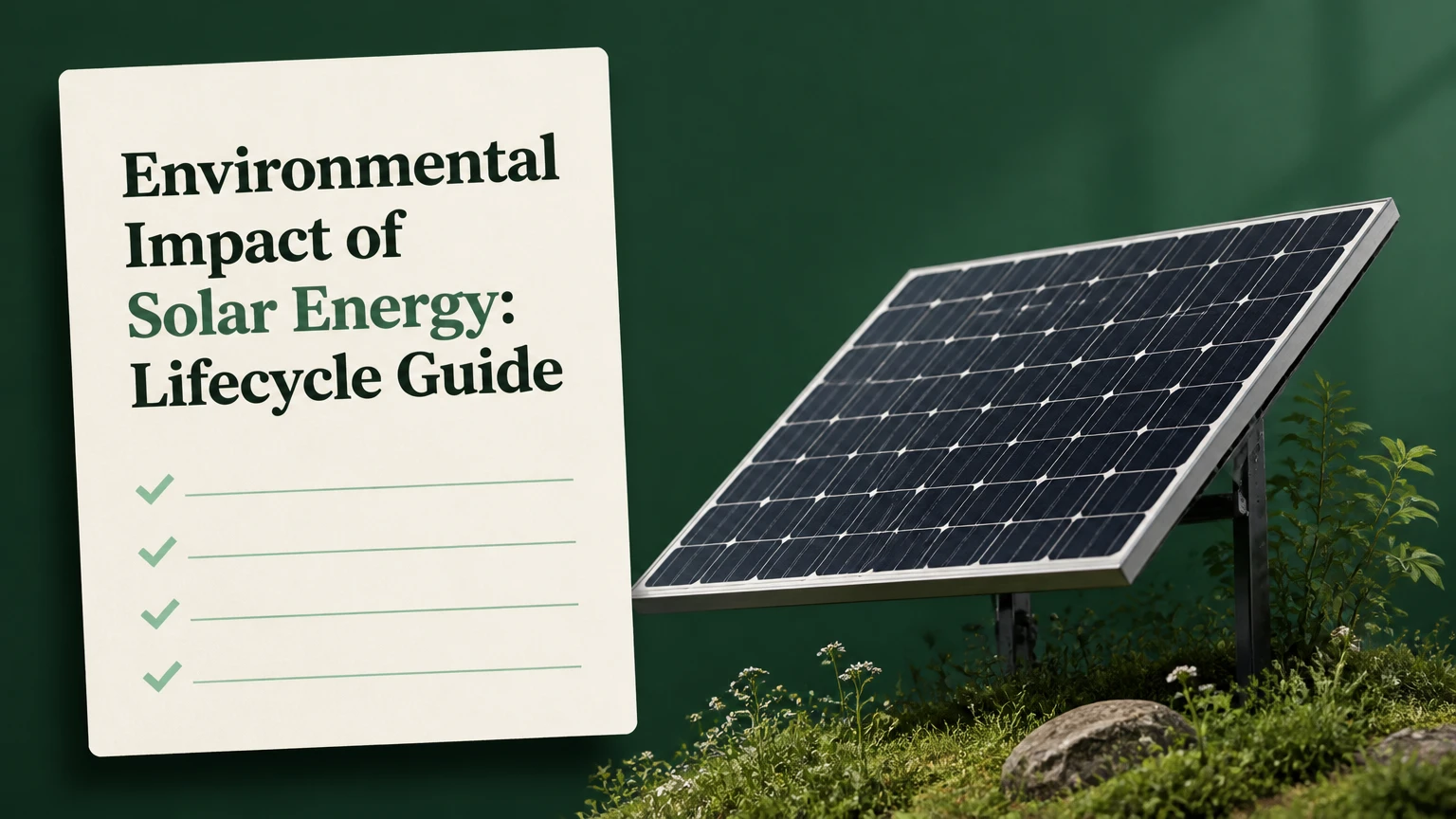Environmental Impact of Solar Energy: Lifecycle Guide