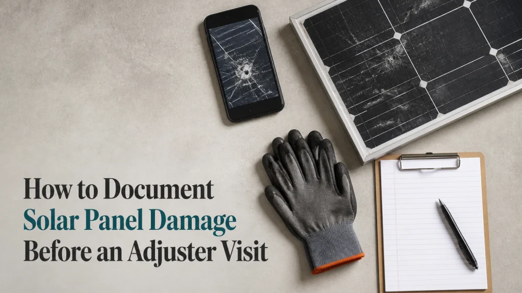 how to document solar panel damage before an insurance adjuster visit