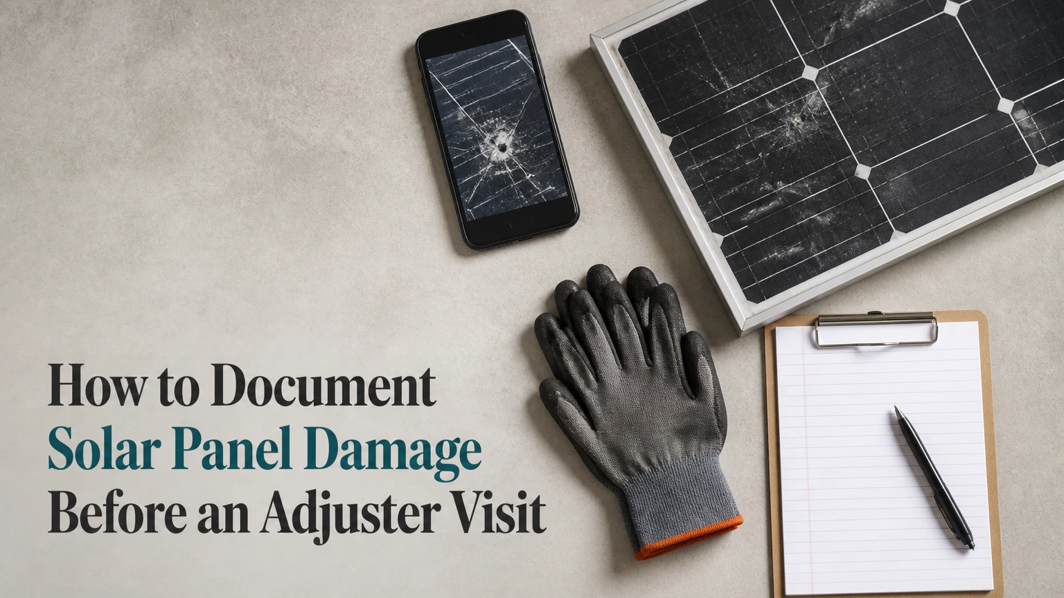 how to document solar panel damage before an insurance adjuster visit