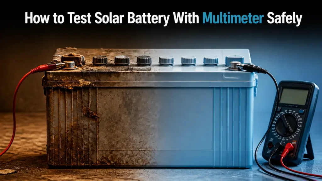 how to test solar battery with multimeter