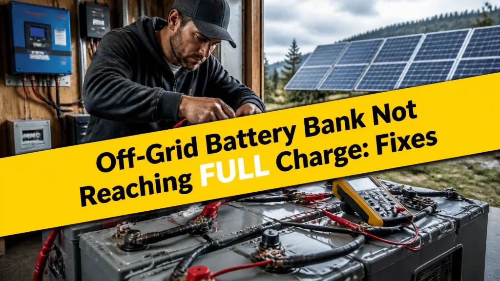 off grid battery bank not reaching full charge