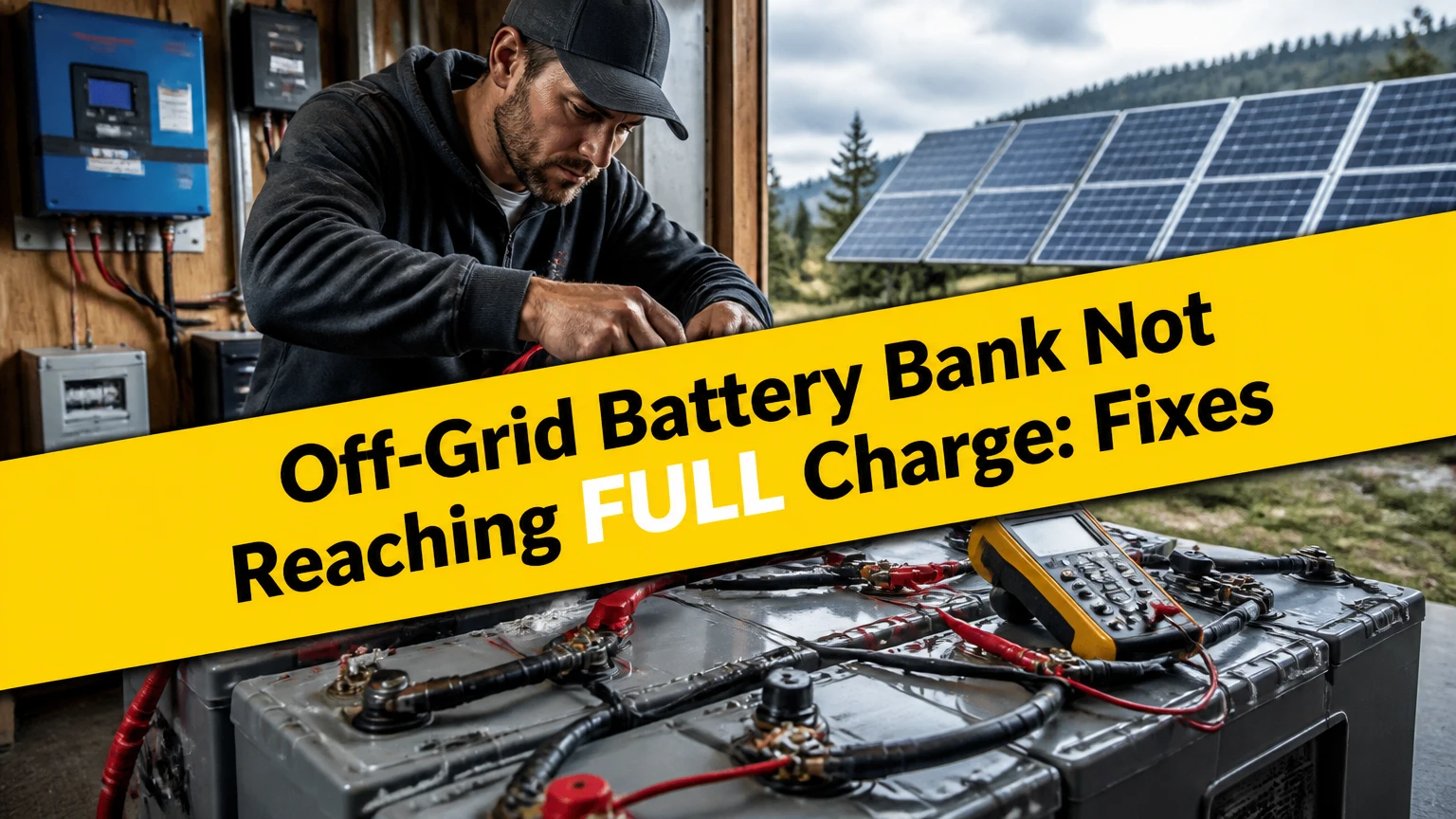 off grid battery bank not reaching full charge