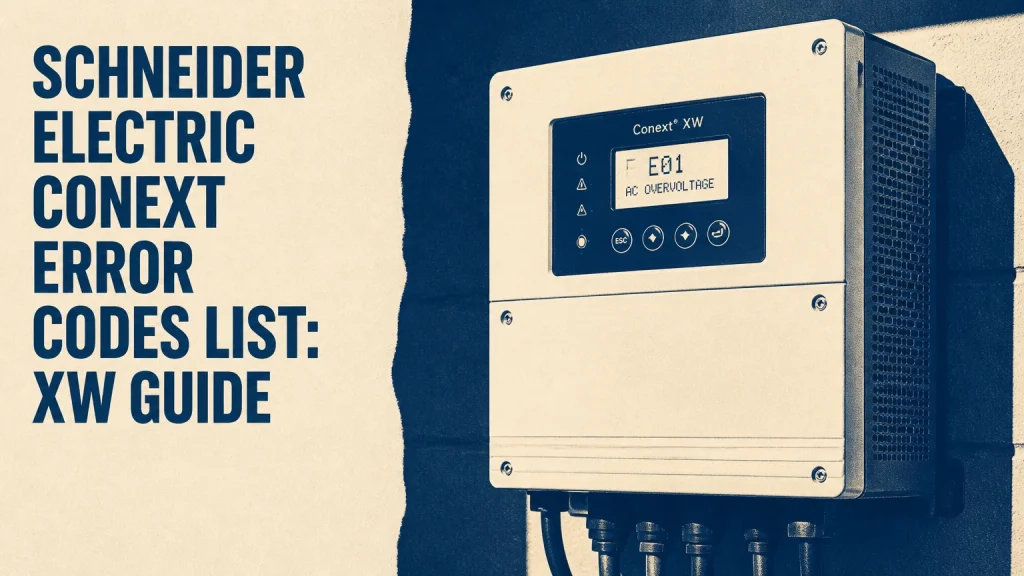 schneider electric conext error codes list