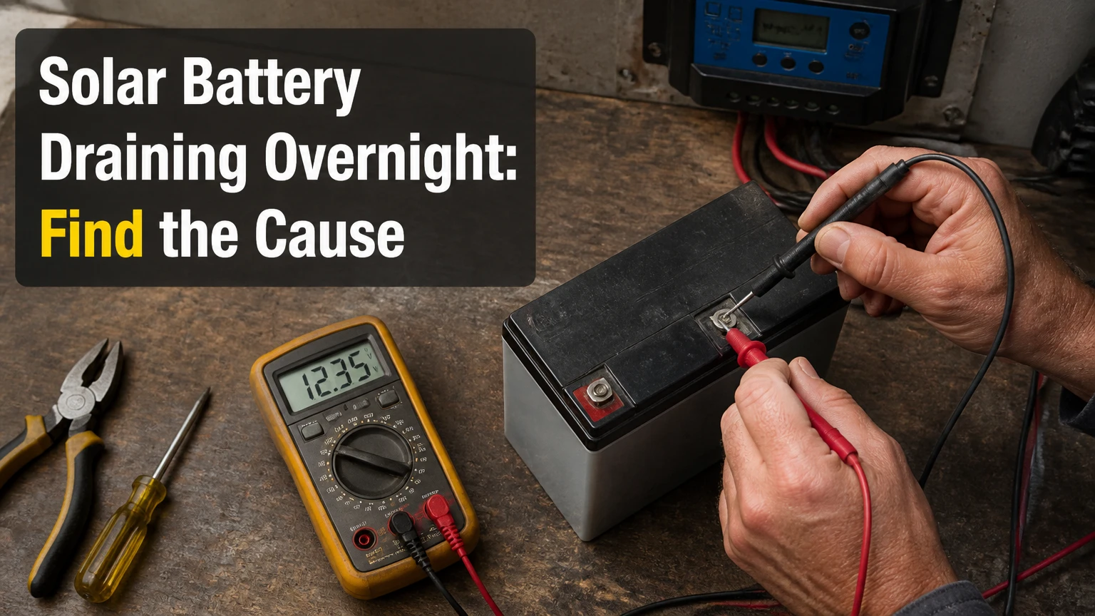 solar battery draining overnight