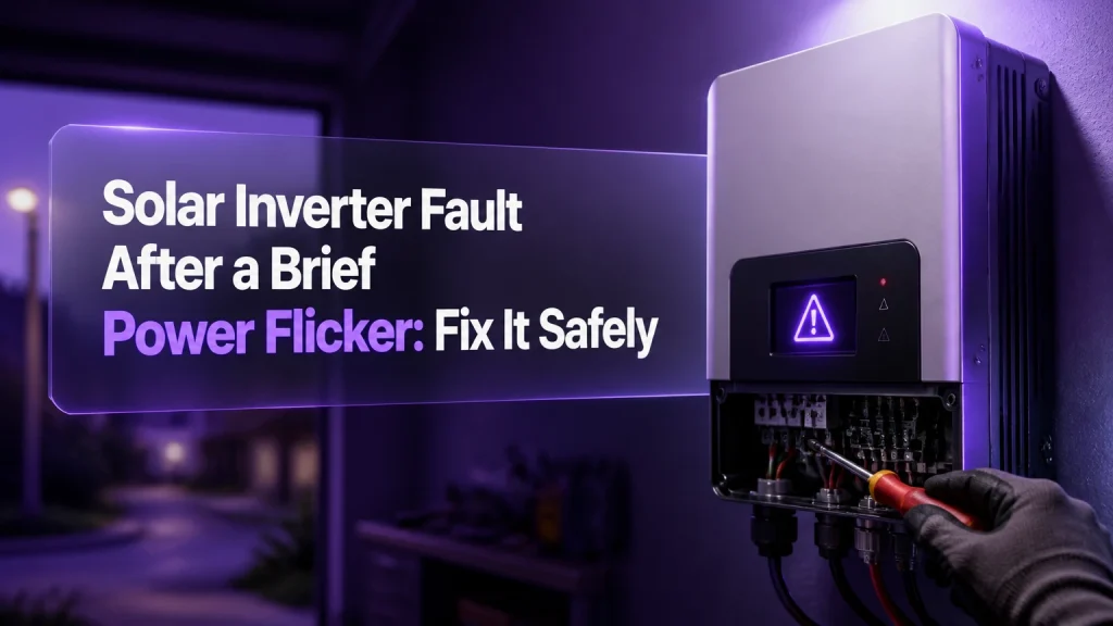solar inverter fault after a brief power flicker
