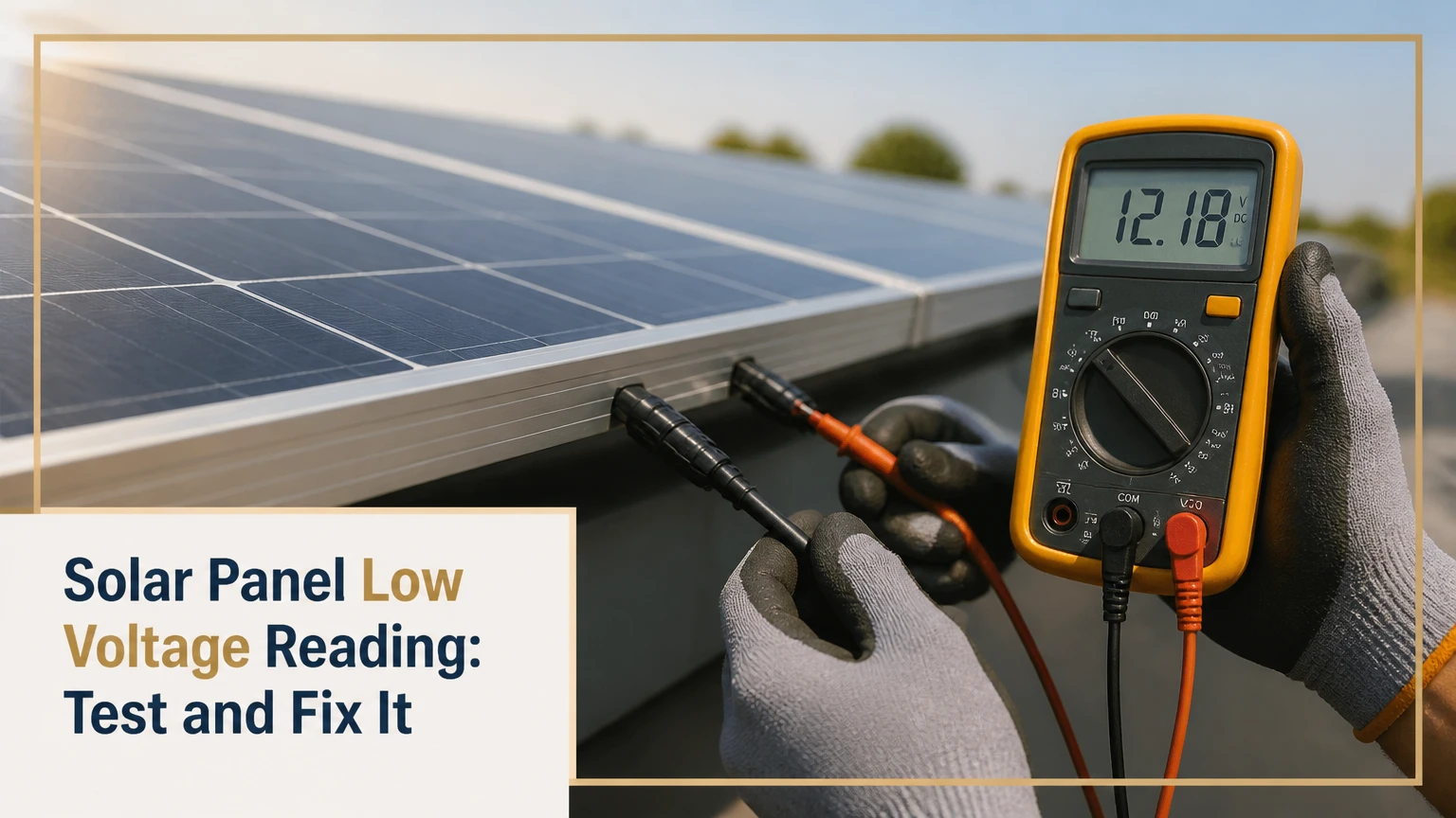 solar panel low voltage reading