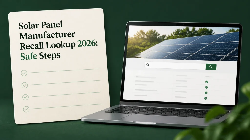 solar panel manufacturer recall lookup 2026
