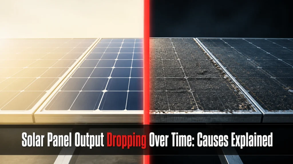solar panel output dropping over time causes