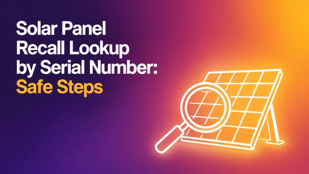 solar panel recall lookup by serial number