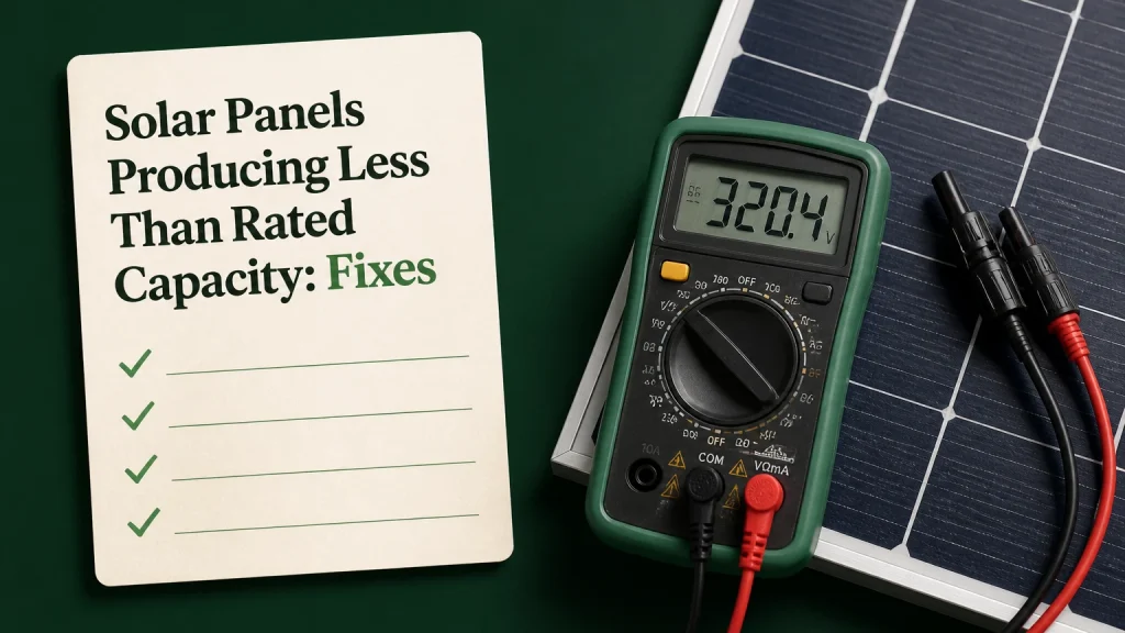 solar panels producing less than rated capacity