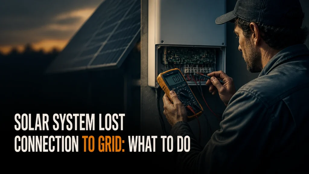 solar system lost connection to grid