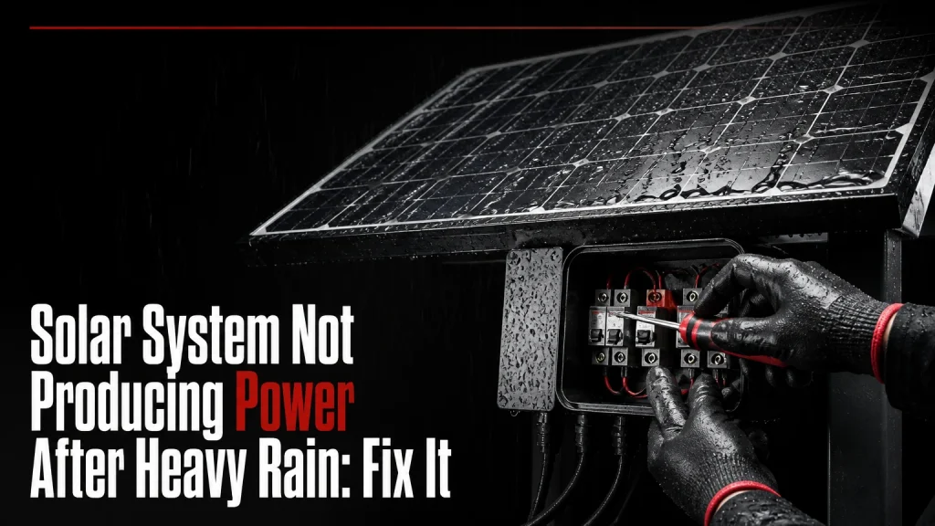 solar system not producing power after heavy rain