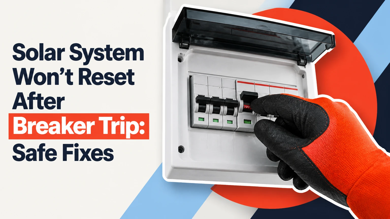 solar system wont reset after breaker trip