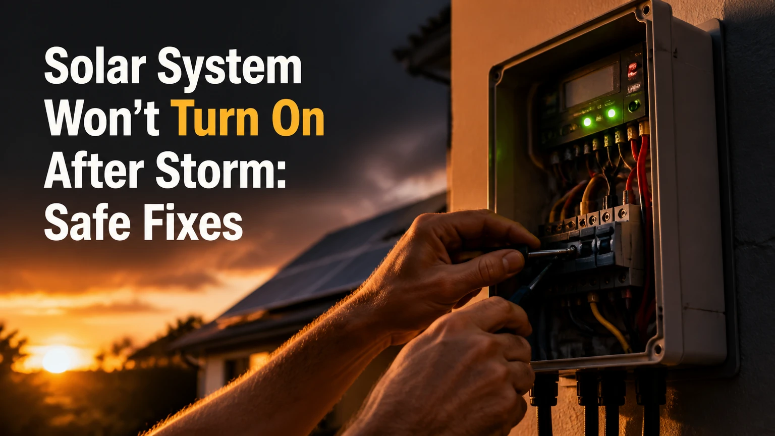 solar system wont turn on after storm