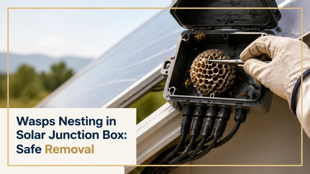 wasps nesting in solar junction box