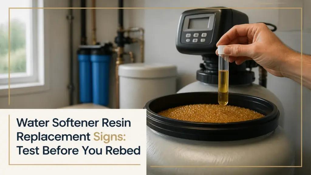 water softener resin replacement signs