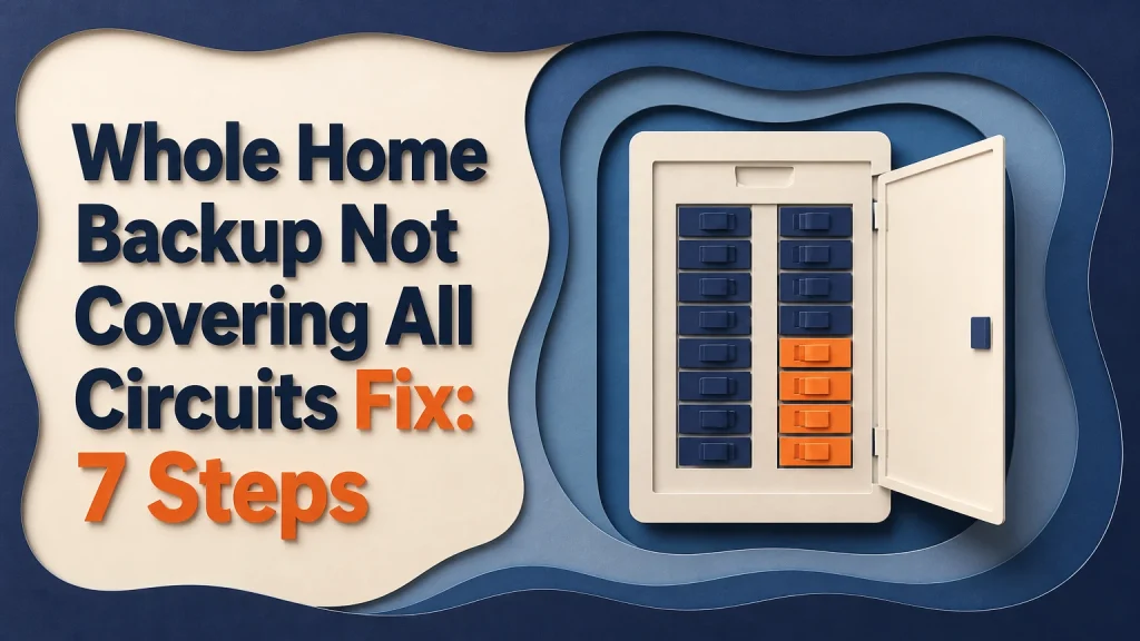 whole home backup not covering all circuits fix