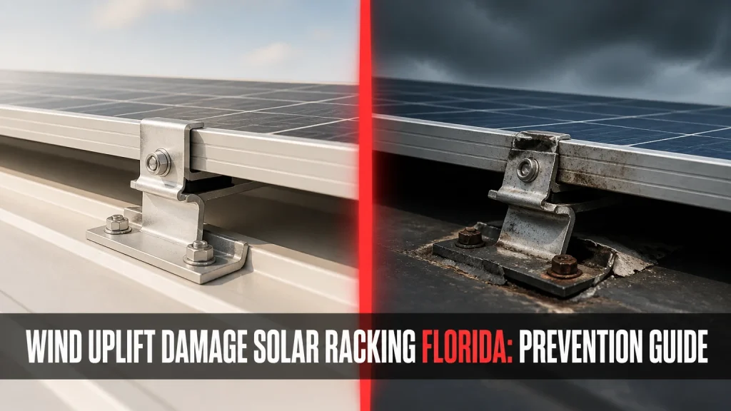 wind uplift damage solar racking florida